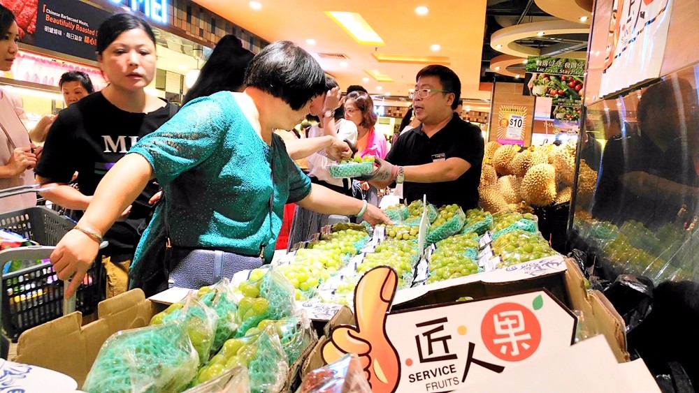天潤智力生產實驗基地從種到銷,高品質陽光玫瑰上架香港商超